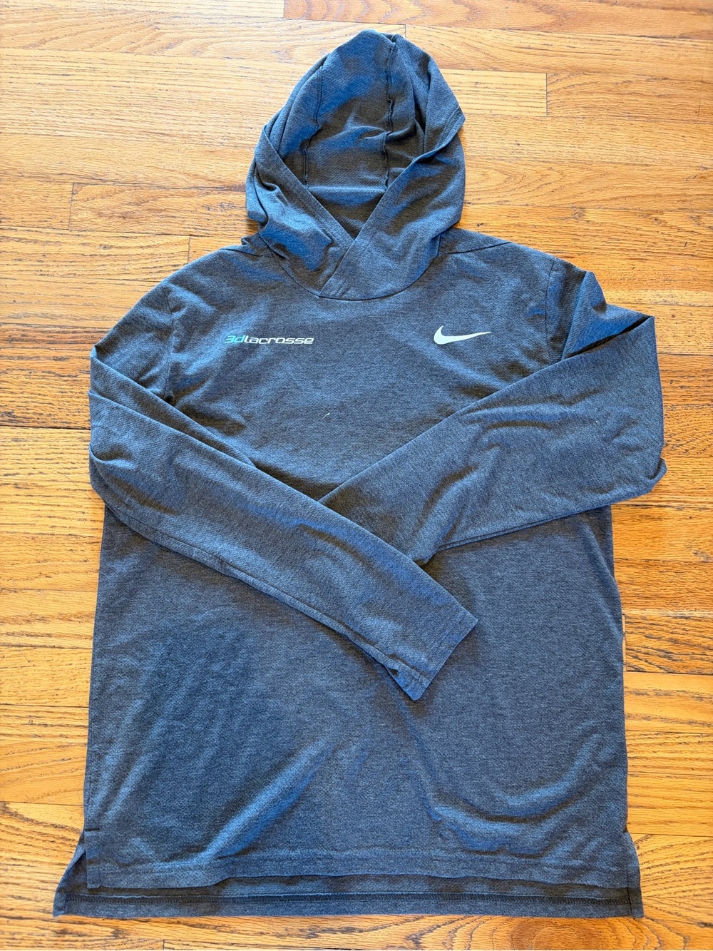 Nike Dark Gray Hooded Long Sleeve Pullover 3D Oregon Lacrosse